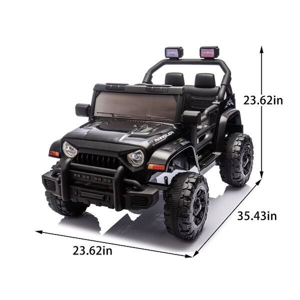 dimension image slide 0 of 3, 12V Kids Ride-On Car with Remote Control, Dual Drive, Bluetooth, MP3, Four-Wheel Suspension, Headlights for Ages 2-4