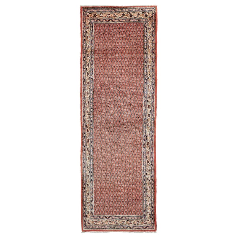 ECARPETGALLERY Hand-knotted Andelz Red Wool Rug - 3'5 x 10'2