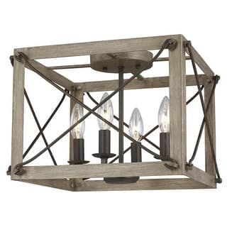 Generation Lighting Thornwood Transitional Four Light Ceiling Flush Mount in Washed Pine