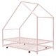 preview thumbnail 10 of 8, Minimal Design Metal Twin House Bed with Trundle