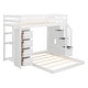 preview thumbnail 5 of 16, Twin Over Full Size Bunk Bed with Shelves and Storage, White