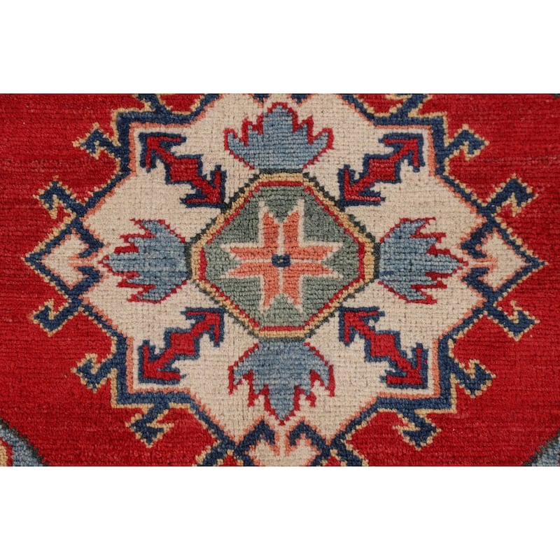 Red Kazak Oriental Area Rug Handmade Wool Carpet - 6'5" x 9'10"