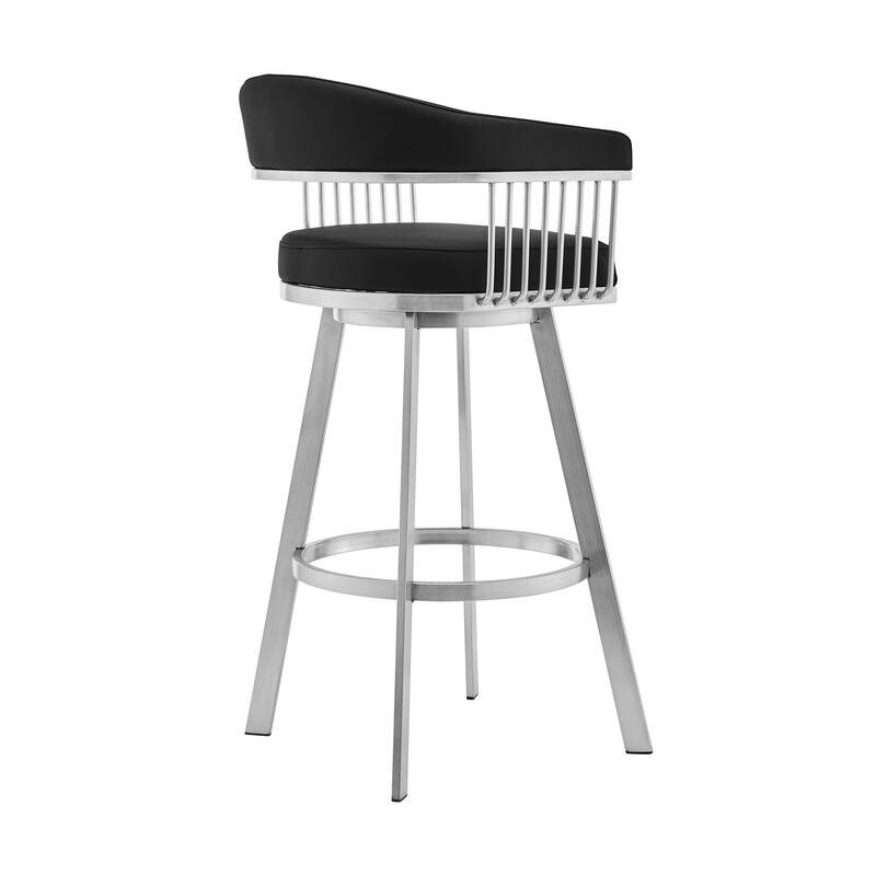 Chelsea Modern Swivel Bar Stool, Upholstered Counter Height Chair with Metal Frame