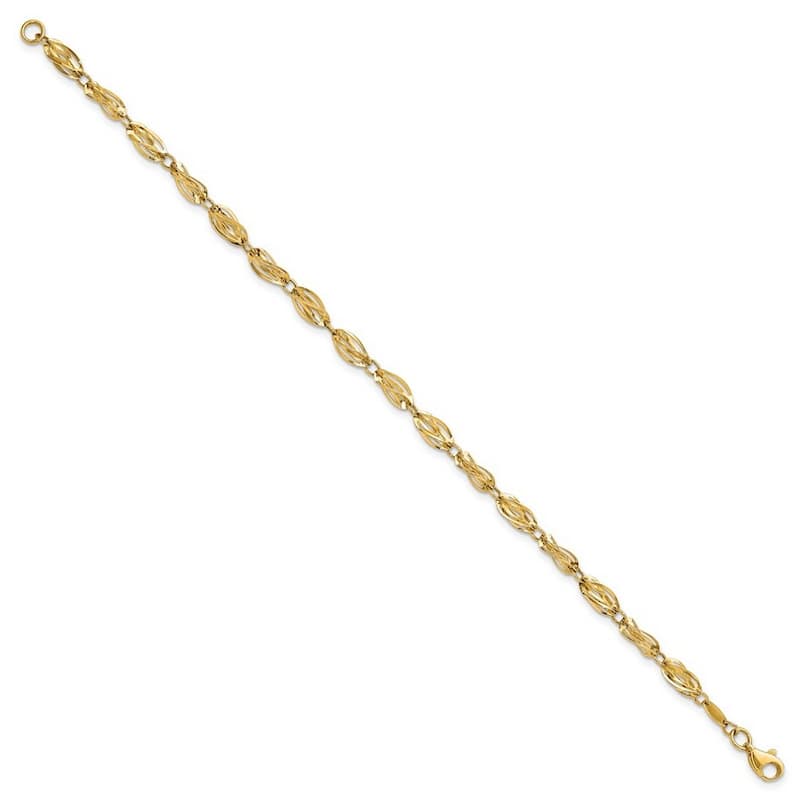 Curata 14k Yellow Gold Polished Fancy Bracelet 7.75 Inch