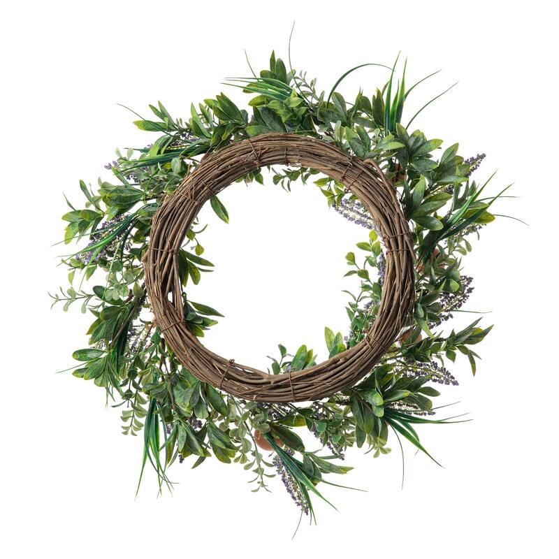 Glitzhome 22"D Artificial Easter Spring Eggs Berries Wreath for Front Door Wall Decor