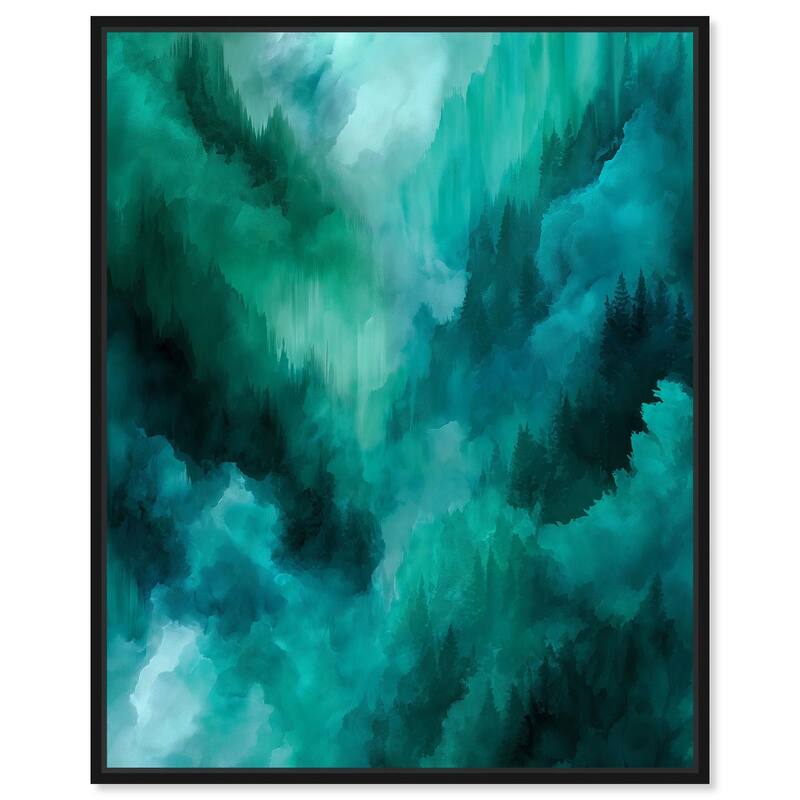 Textured Teal II Canvas by Art Remedy - Black - 16" x 20"