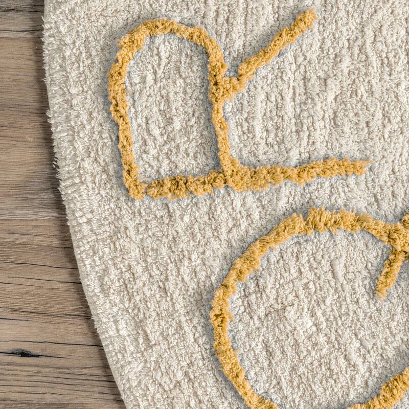 Nuloom Alphabet SpinClean Washable Round Rug