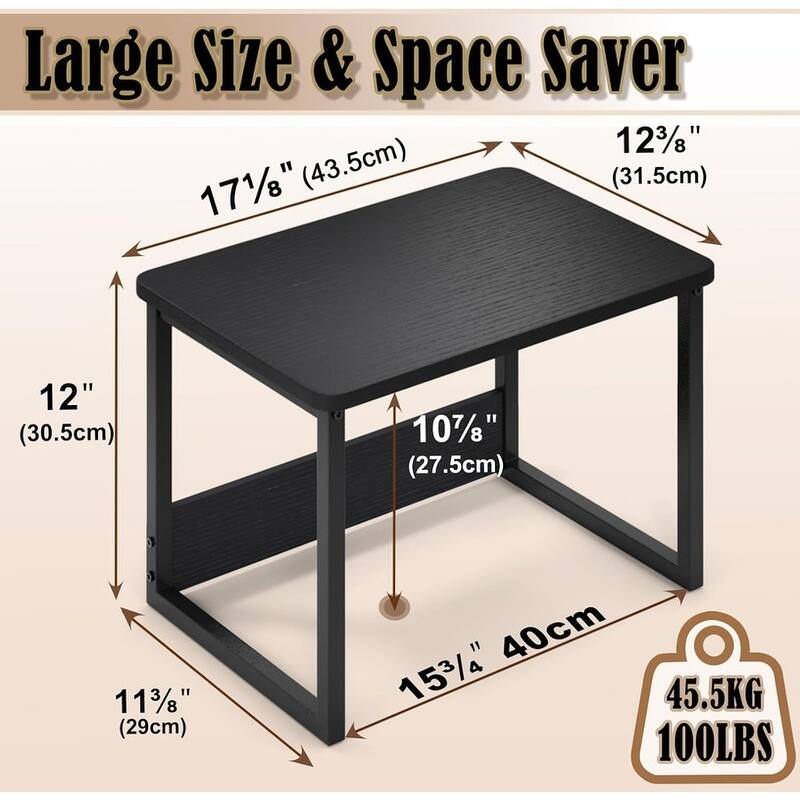 Kitchen Countertop Organizer Cabinet Shelf - 12.4"D x 17"W x 12"H