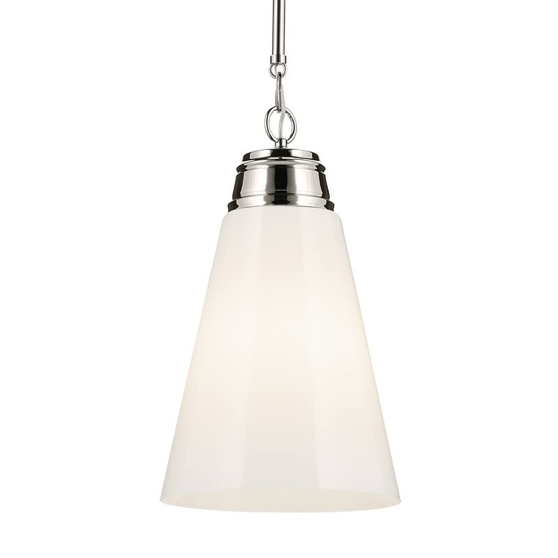 Kichler Lighting Marsailli 19" 1-Light Medium Pendant with Opal Glass in Brushed Nickel - 11.5