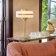 preview thumbnail 3 of 1, Metal 14" Glass Saucer Table Lamp, Gold