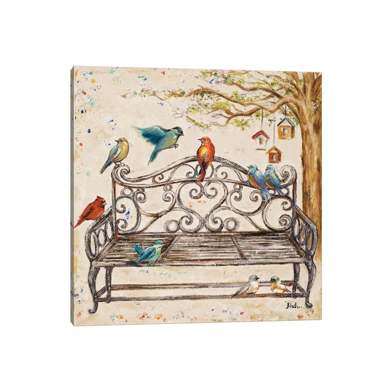 iCanvas "Birds on the Bench" by Patricia Pinto Canvas Print