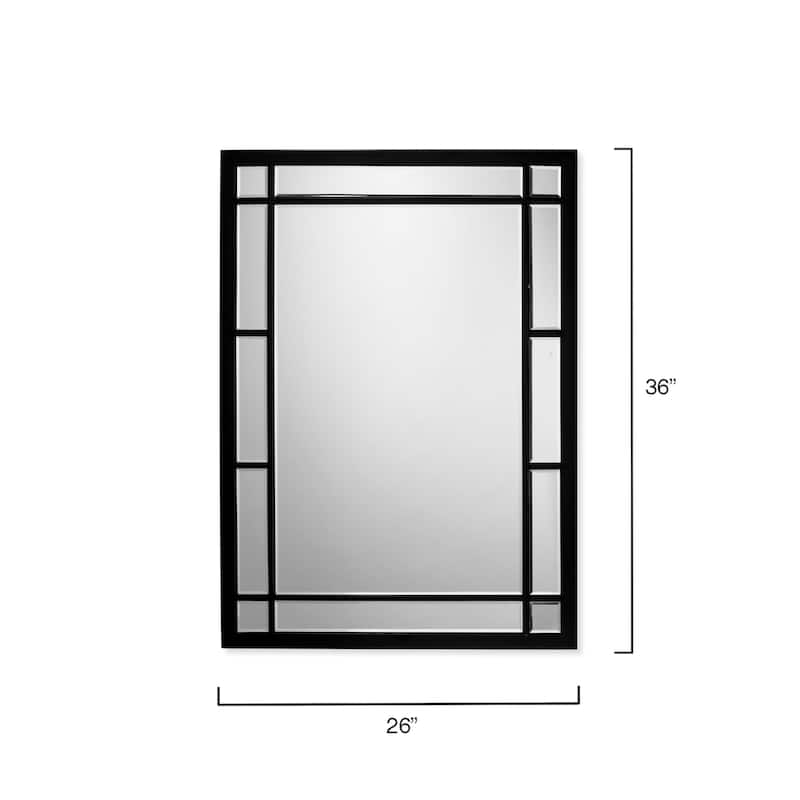 Alden Décor Zander Iron Rectangle Mirror, Black