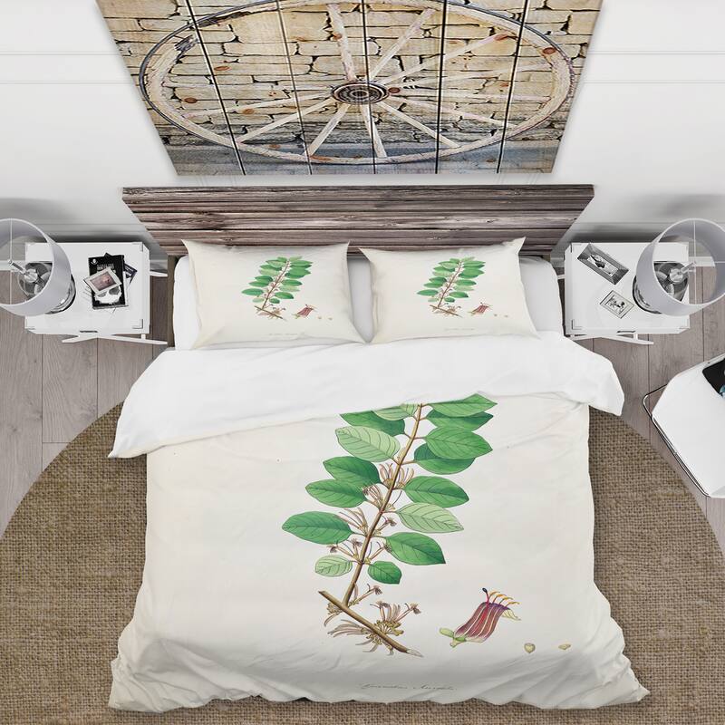 Designart 'Vintage Plant Life XVII' Farmhouse Duvet Cover Set