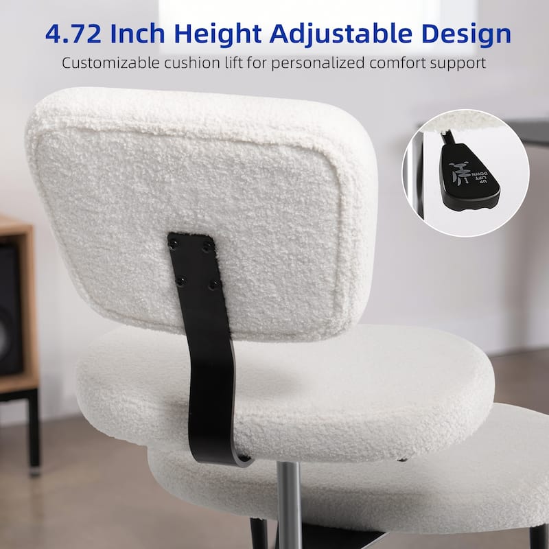 BOSSIN Adjustable Ergonomic Office Chair - Cross-Legged Kneeling Design for Meditation, Yoga Support with Wheels,Back Rest,White