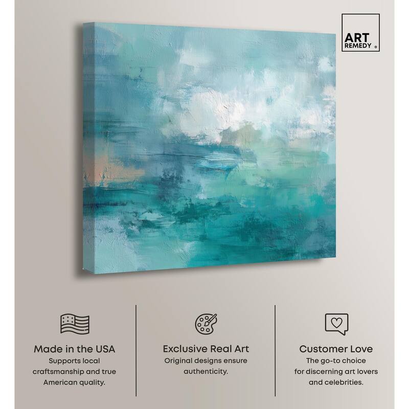 Green Blue II Canvas by Art Remedy, Gallery Wrapped