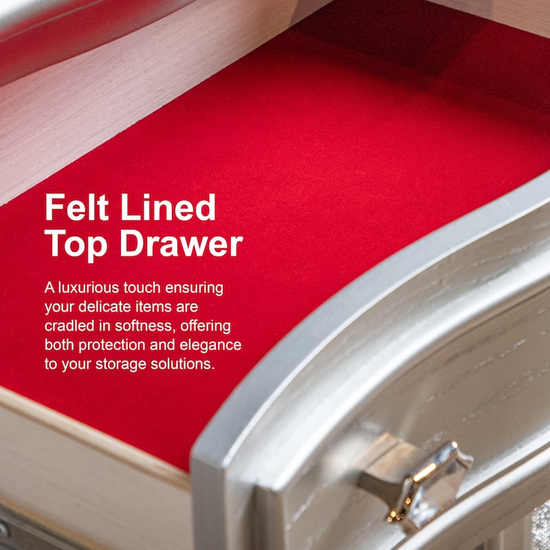 Furniture of America Eugene Traditional Solid Wood Chest with Felt-lined Top Drawer and Cedarwood-lined Drawers