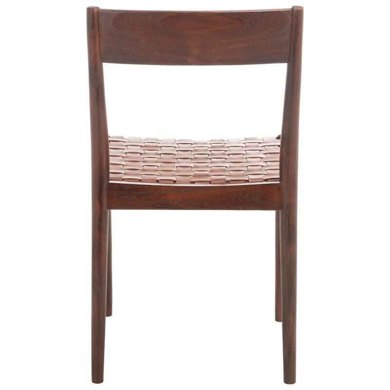 SAFAVIEH Myrle Leather Dining Room Chair (Set of 2) - 18.5" W x 20" L x 31.5" H - 19Wx20Dx32H