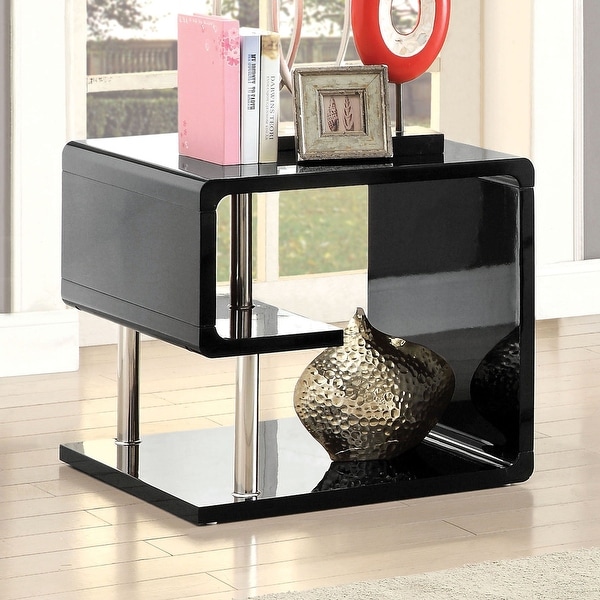Furniture of America Inomata Modern 24-inch 1-shelf High Gloss End Table. Opens flyout.