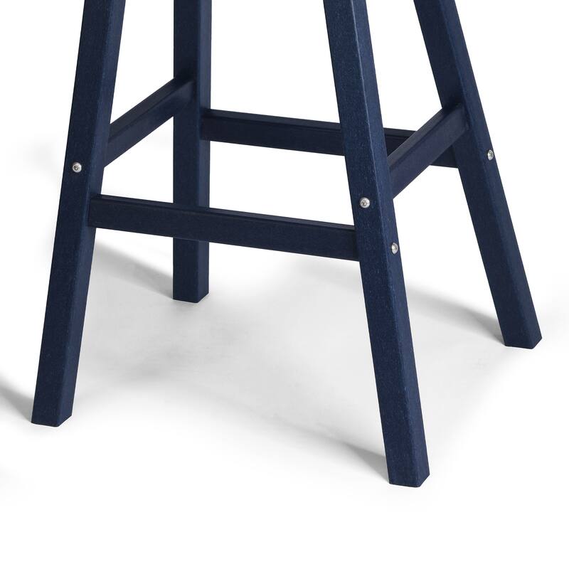 Laguna Hdpe All Weather Outdoor Patio 29" Saddle Seat Bar Stool (Set Of 3)