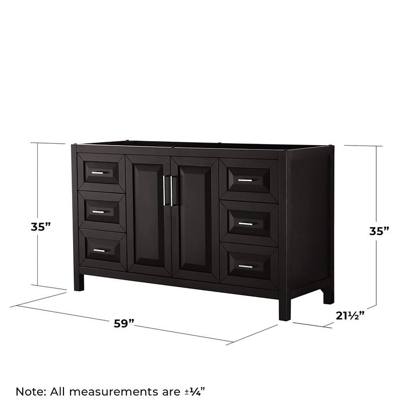 Wyndham Collection Daria 59" Single Free Standing Vanity Cabinet -