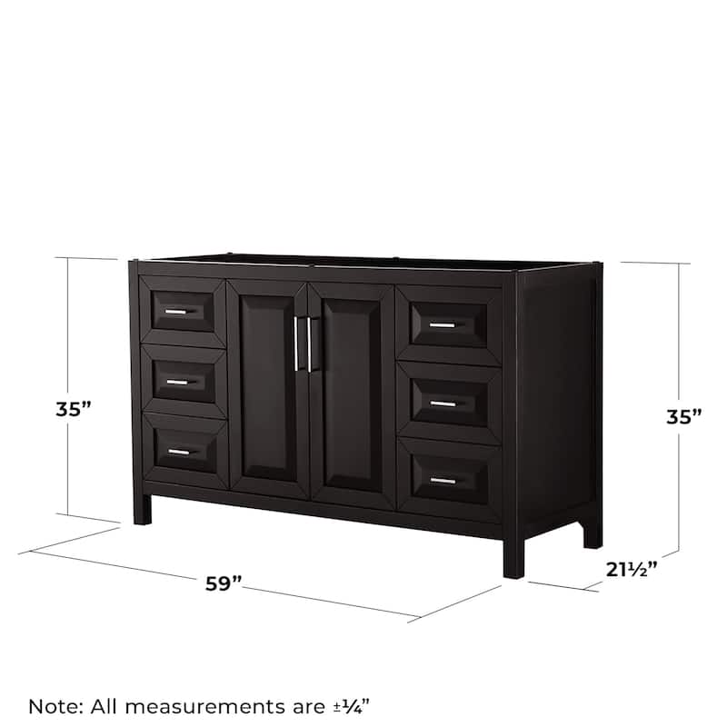 Wyndham Collection Daria 59" Single Free Standing Vanity Cabinet Only