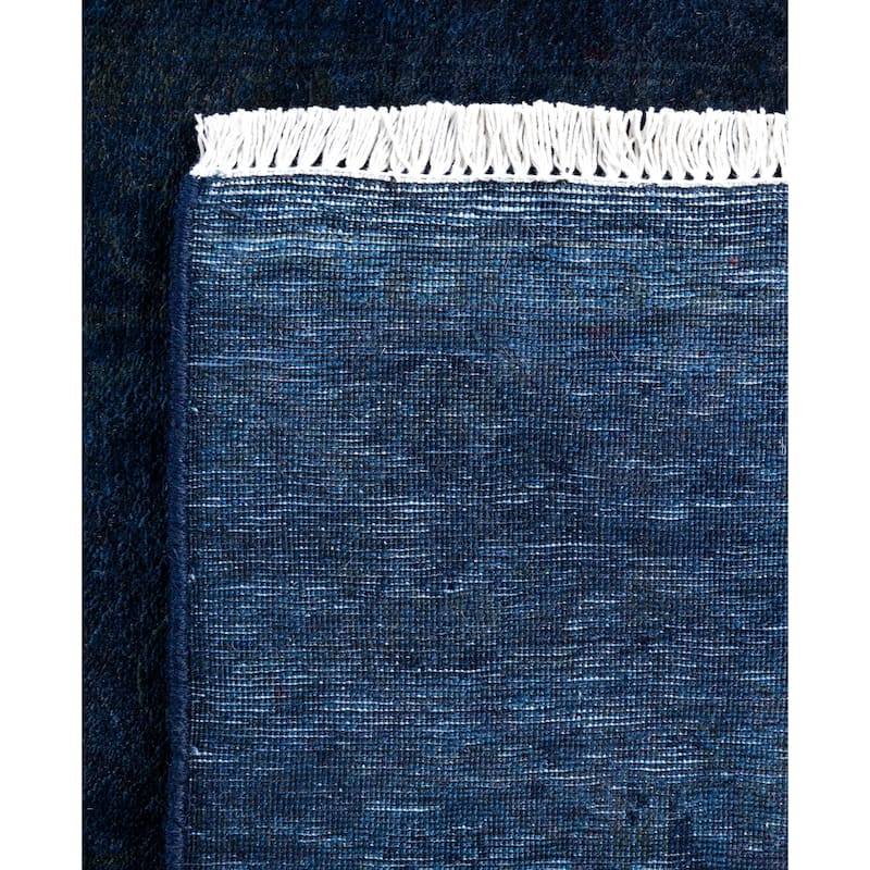 Overdyed One-of-a-Kind Hand-Knotted Runner Rug - Navy - 2' 6" x 12' 3"