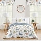 preview thumbnail 1 of 4, Sweet Jojo Designs Watercolor Dinosaur Dino Boy 2p Twin size Comforter Set Green Blue Modern Jurassic Animal Tracks Footprint