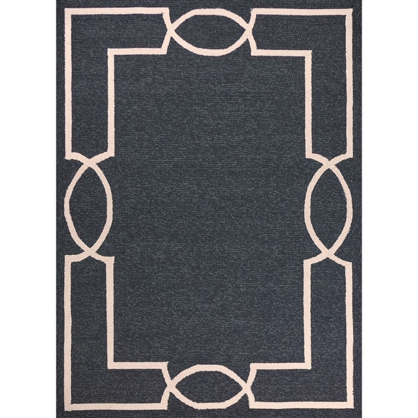 slide 1 of 1, Libby Langdon Hamptons Ocean Madison Indoor/ Outdoor Area Rug 5' x 7' - Charcoal