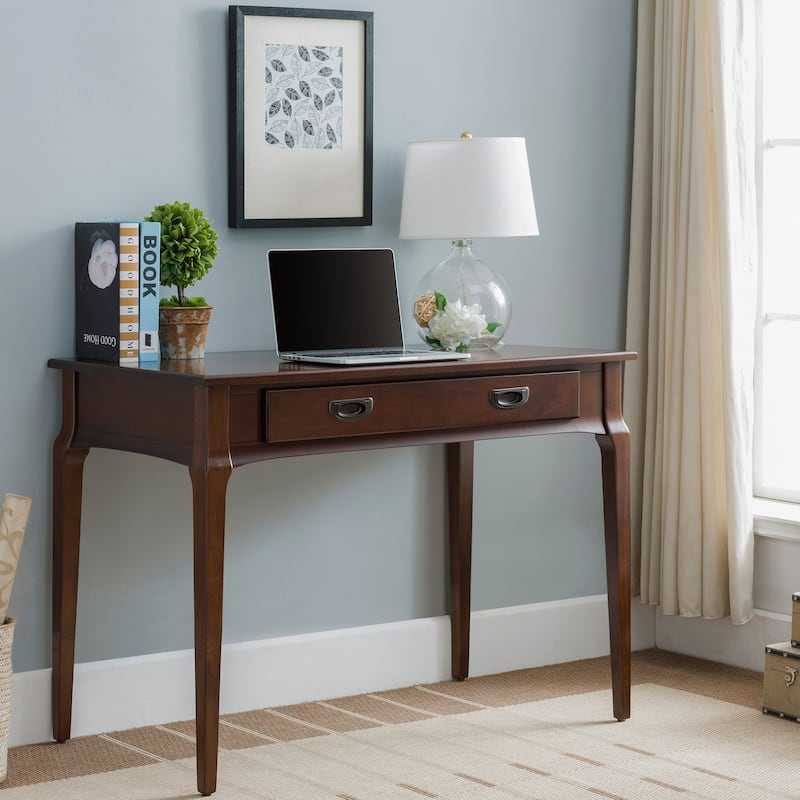Stratus Solid Wood Laptop Writing Desk with Drop Front Keyboard Drawer