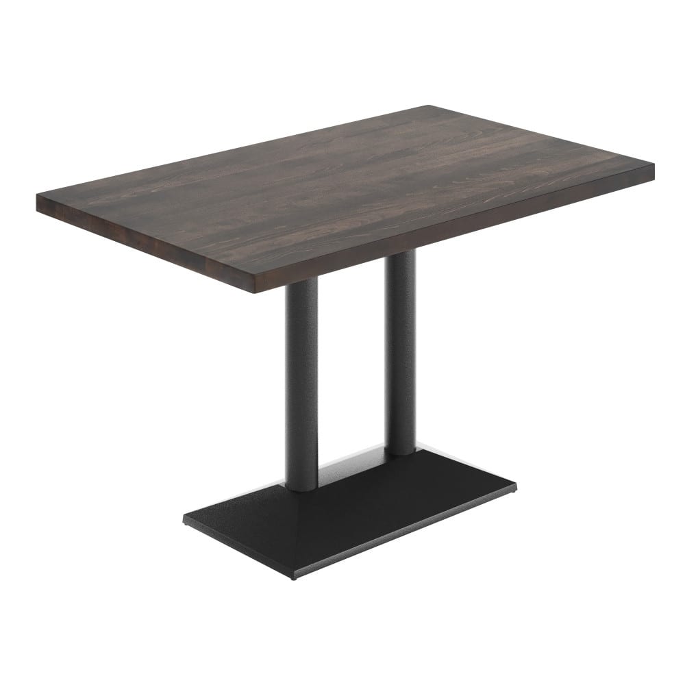 Rectangular Solid Wood Tabletop w/ 27" x 15" Two-Column Dining Height Table Base - 30"W x 48"D x 29.5"H