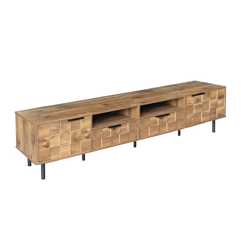 Mid Century Tv Stand With 2 Drawers,Media Console Table For Tvs Up To 85'',Entertainment Center With Storage