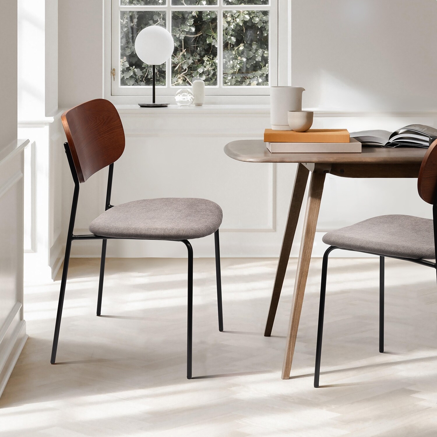 Aspen Modern Dining Chair In Upholstered Seat Matte Black Metal Legs For Kithchen Living Room And Dining Room Set Of 2 Overstock 31946085