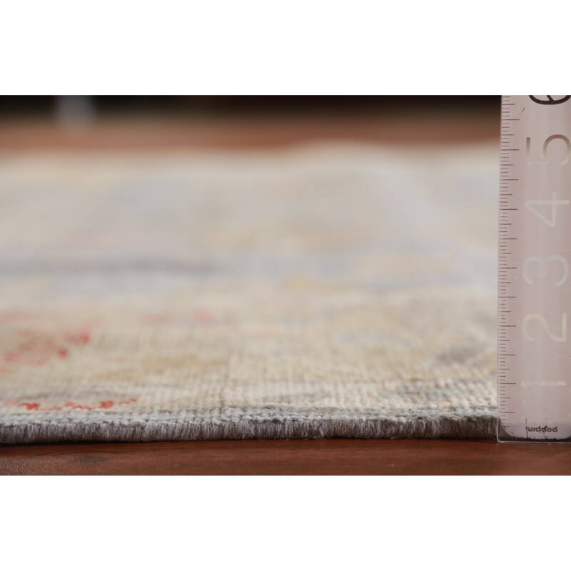 Hand Knotted Oriental 100% Wool Carpet Transitional All-Over Navy Blue & Blues Oushak Area Rug - 10' 0'' X 8' 1''