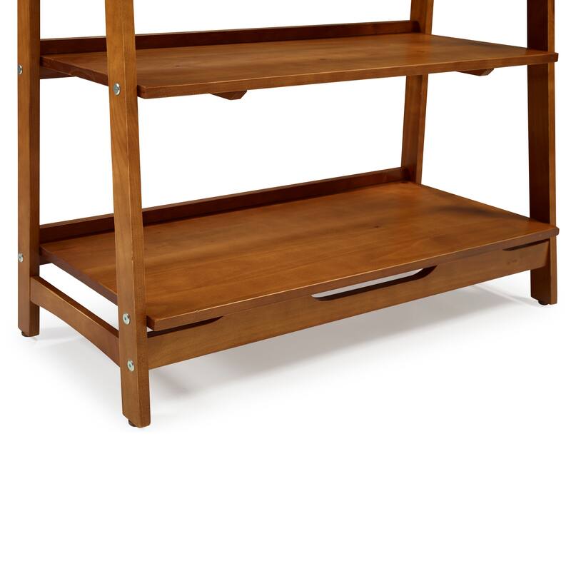 Mid Century Solid Wood Open Shelving Unit