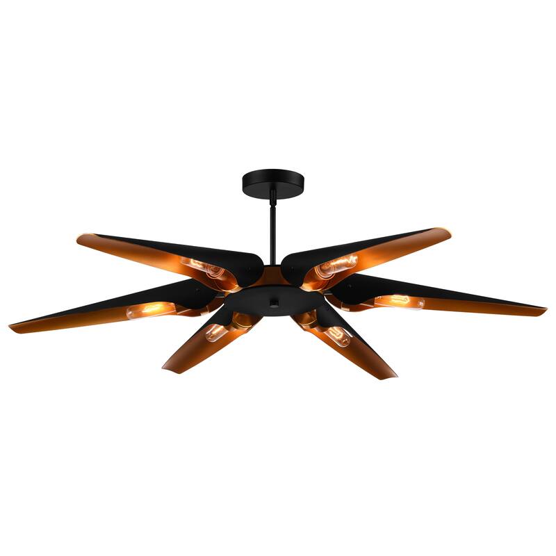 Amar 6 Light Chandelier With Matte Black Finish - Matte Black - Matte Black