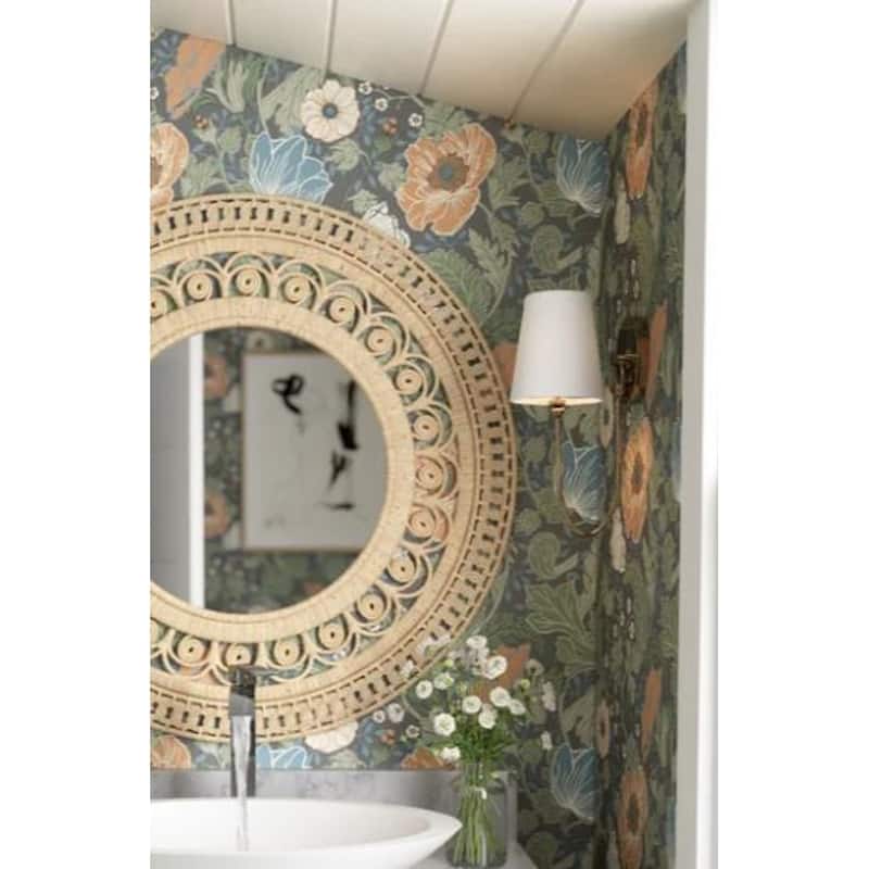 Simple Rustic 1-Light Antique Brass Wall Sconce with Shade