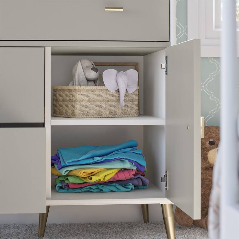 Little Seeds Valentina Asymmetrical 3 Drawer / 1 Door Convertible Dresser
