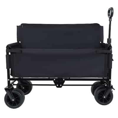 3-in-1 Heavy-Duty Folding Wagon Cart with Bench & All-Terrain Wheels