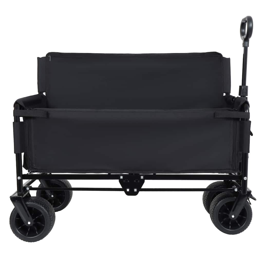 3-in-1 Heavy-Duty Folding Wagon Cart with Bench & All-Terrain Wheels