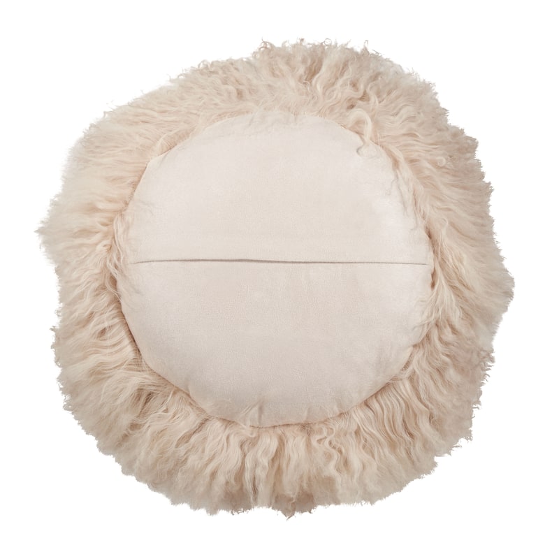 Poly-filled Mongolian Lamb Throw Pillow