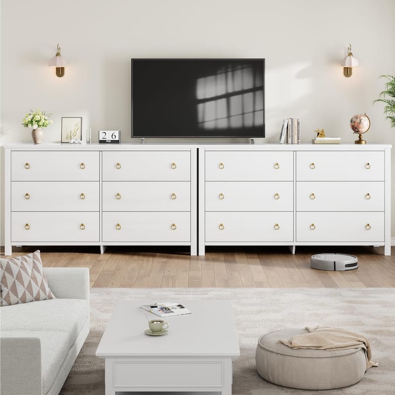 3/6/7 Drawer Tall Dresser for Bedroom, Modern Freestanding Wood Storage Chest of Drawers