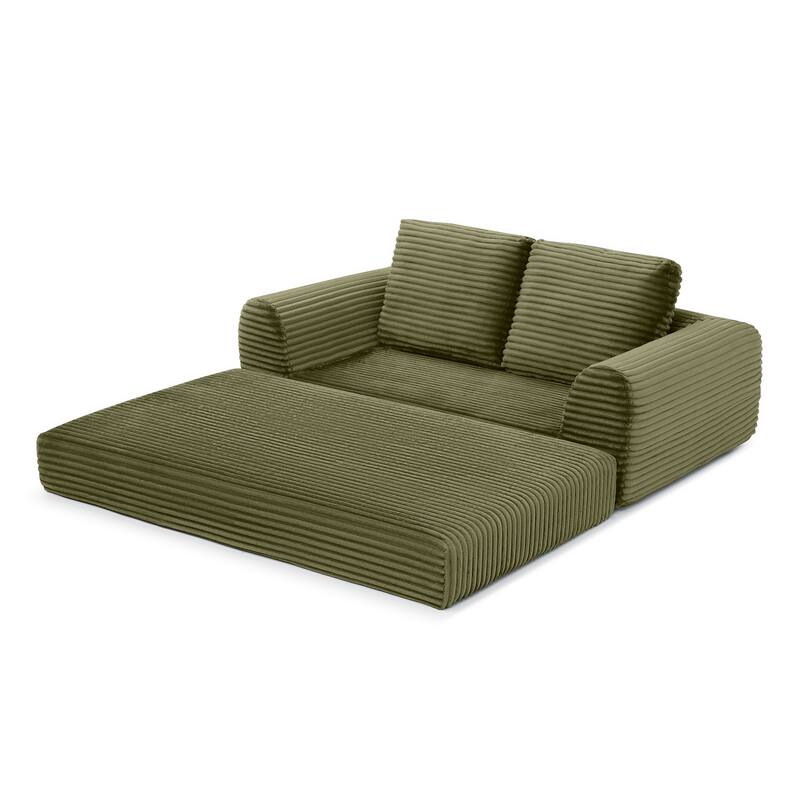 2-in-1 Folding Convertible Sofa Bed, Modern Corduroy Sleeper Couch