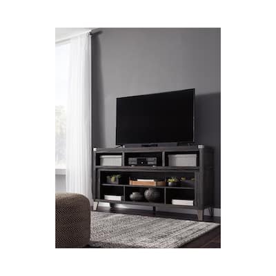 Todoe Contemporary Large TV Stand w/Fireplace Option Gray