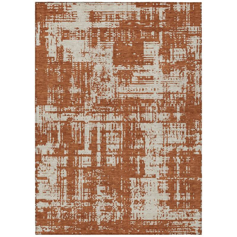 HomeRoots Abstract Transitional Rectangle Outdoor Rug