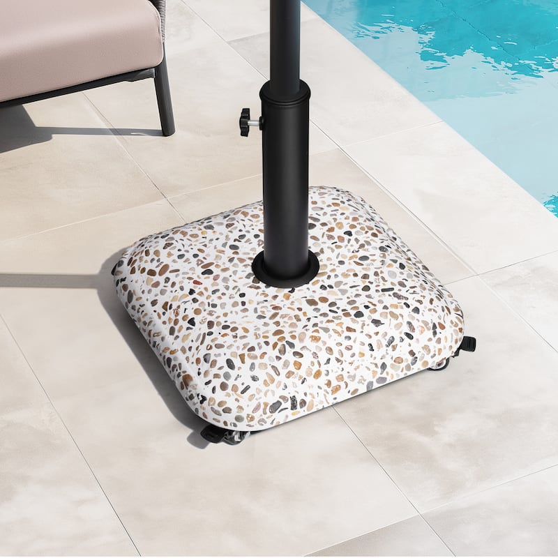 Outdoor 45lbs Heavy Duty Umbrella Base Stand with Wheels for Patio Market Umbrella