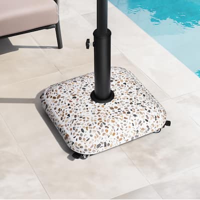 Outdoor 45lbs Heavy Duty Umbrella Base Stand with Wheels for Patio Market Umbrella