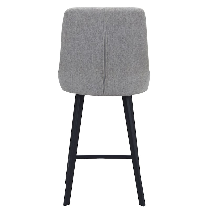 Leick Home Upholstered Back Counter Height Stool with Steel Base Set of 2