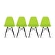 preview thumbnail 17 of 19, Molded Dining Side Chairs For Kitchen Eiffel Metal Legs Design Bedroom Waiting Room (Set of 4) Green
