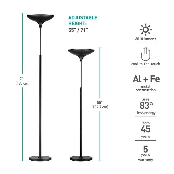 led torchiere floor lamp dimmable