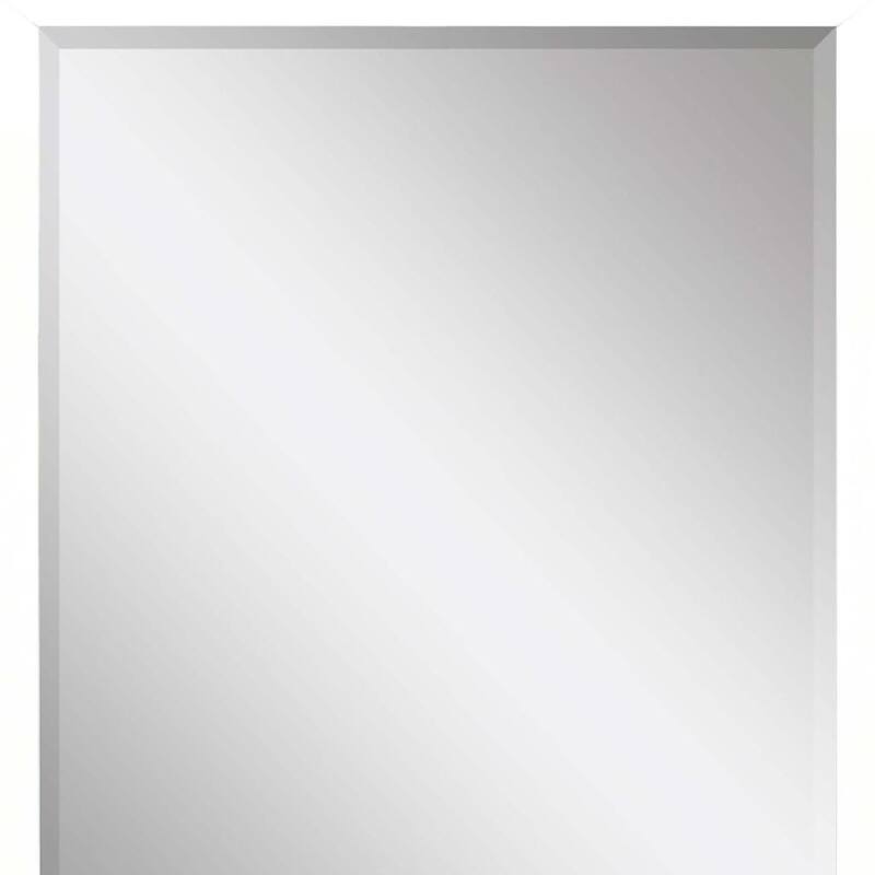 HomeRoots 50" White Solid Wood Framed Accent Mirror - 38.00 in. x 50.00 in. x 3.00 in.